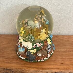 San Francisco Music Box Co. Cats in Garden Snow Globe "You've Got A Friend" Used